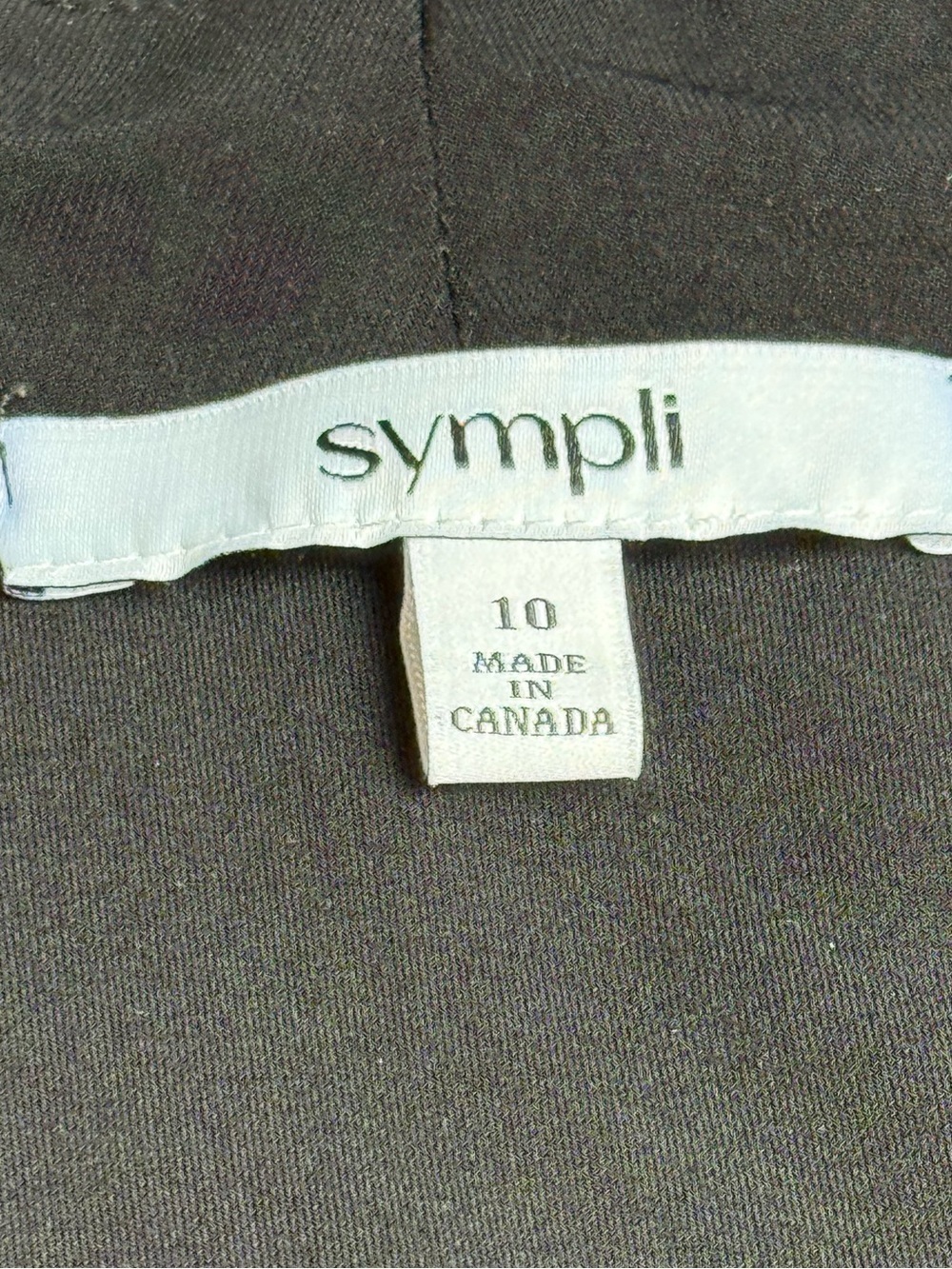 Sympli Black Scoop Neck Tunic Top 3/4 Sleeve Heavy Knit Stretch Size 10 - Picture 4 of 7